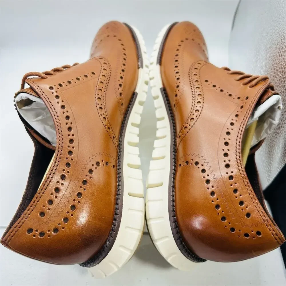 Cole Haan ZERØGRAND Wingtip Oxford Men's Dress Shoes Brown Size 11.5 M
